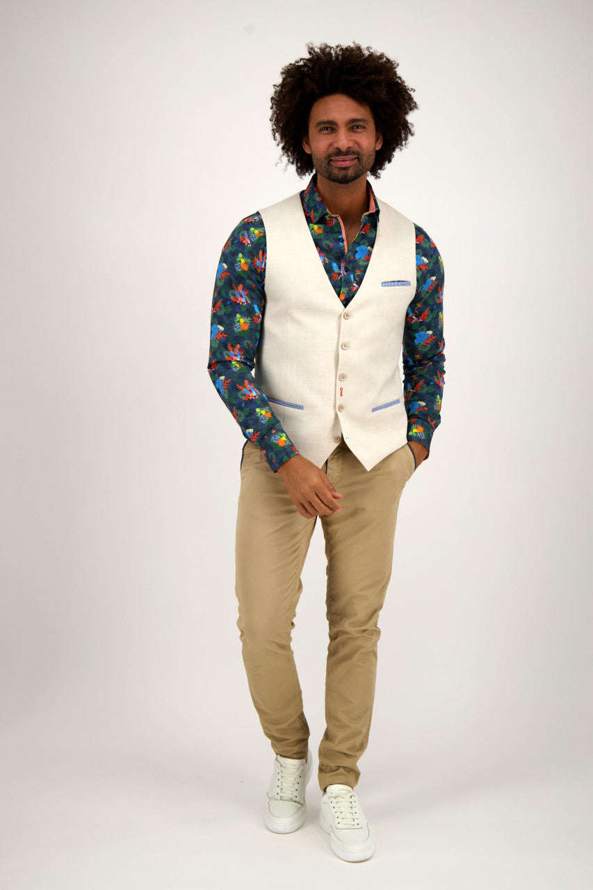 A Fish named Fred | Waistcoat sand linen look brasil