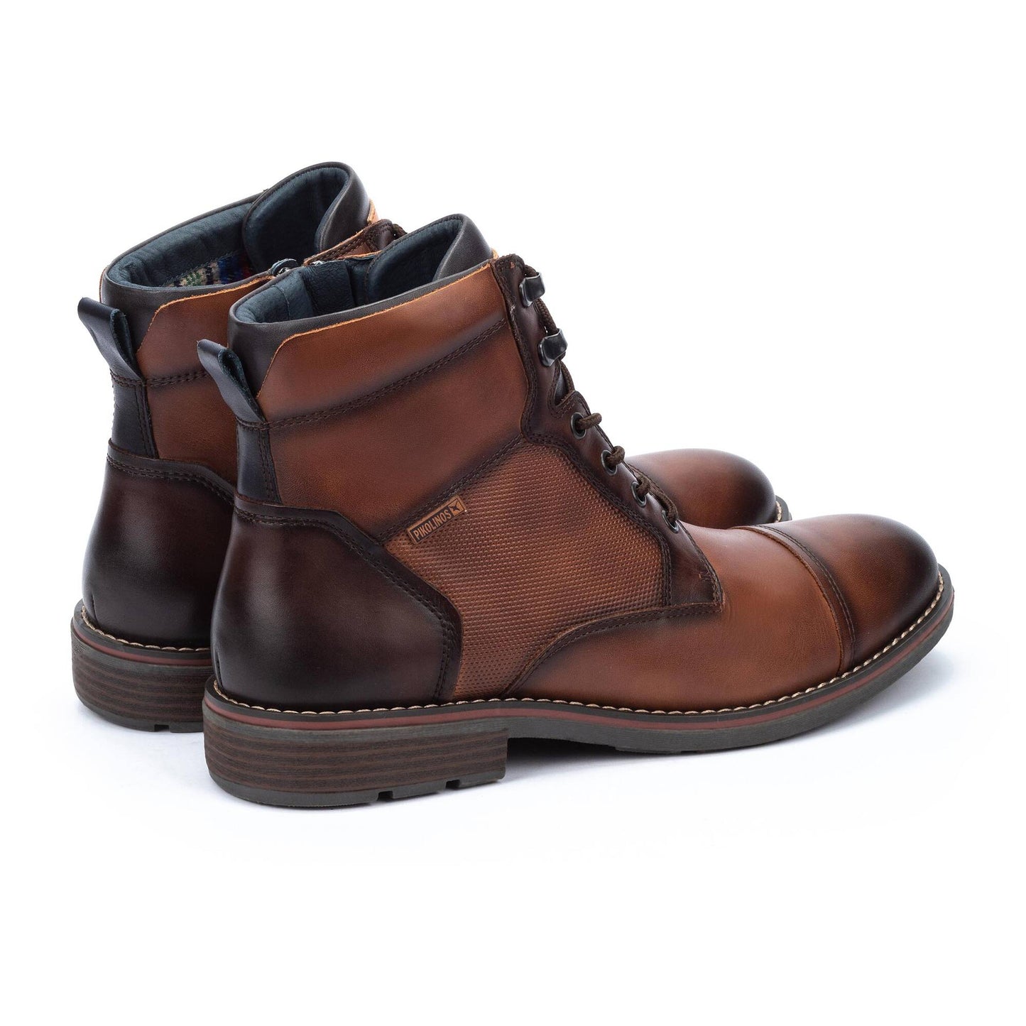 Pikolinos| YORK-Lace-up boots with zip inside  M2M-8156C1-CUERO