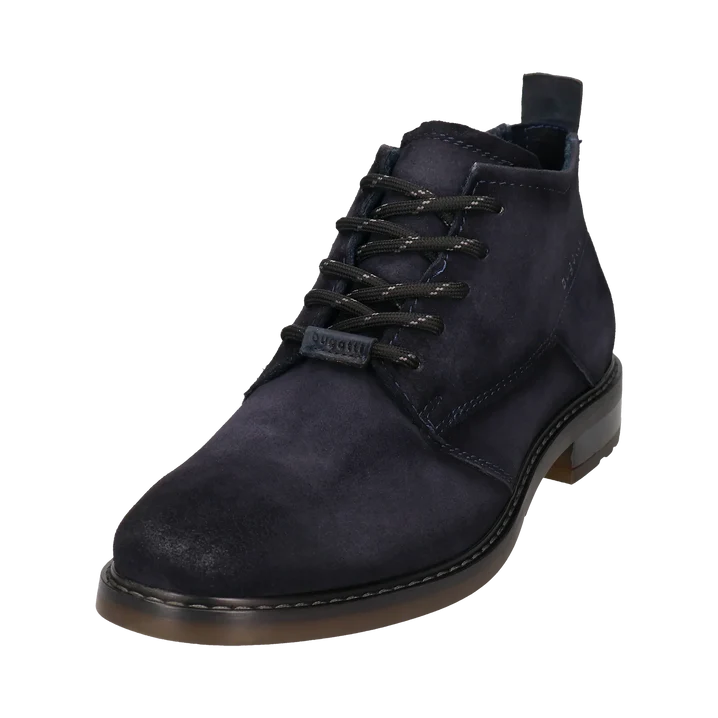 331-7823I-3400 4100 | Nubuck Lace Up Boots in Dark Blue