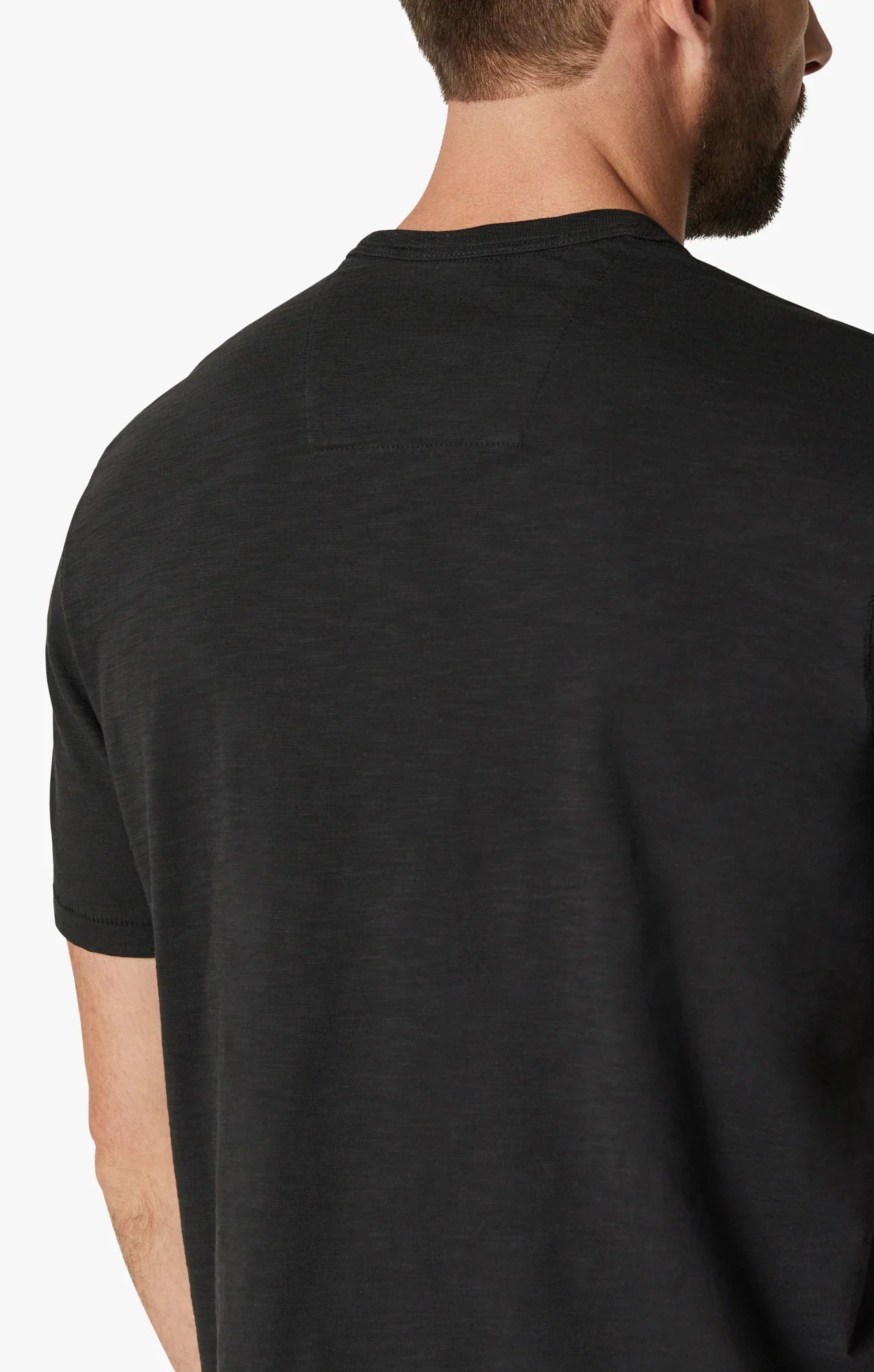 34 HERITAGE. T-Shirt Slub Crew Neck Black