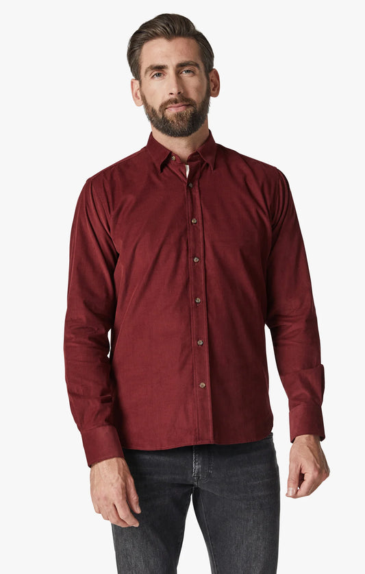 34 HERITAGE.Shirt | Corduroy Shirt In Bordeaux