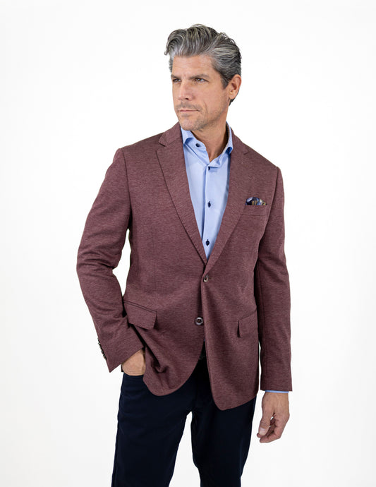 7 DOWNIE ST. ANTONIO BURGUNDY KNIT BLAZER