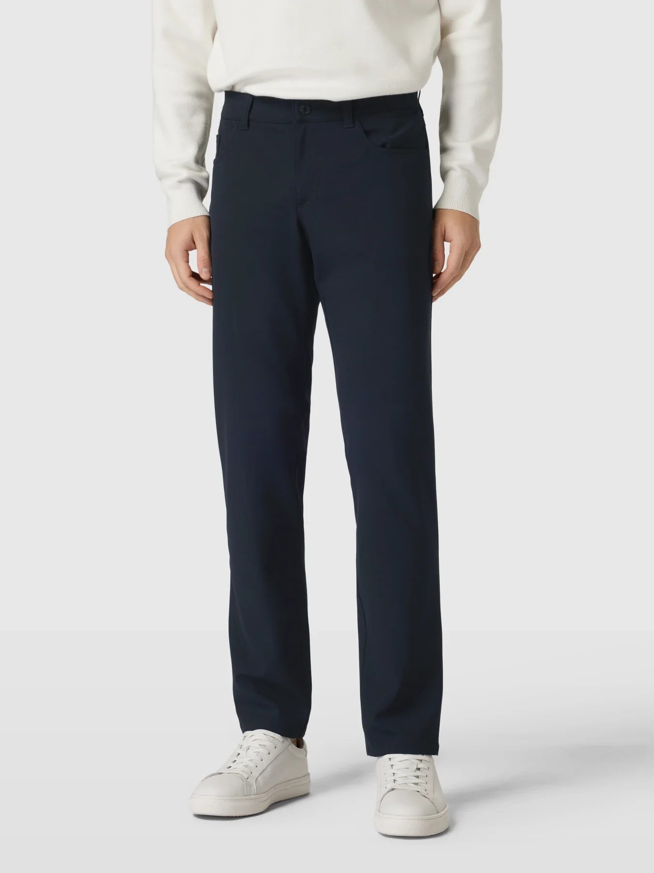 Alberto-PANTS | PIPE CERAMICA NAVY 5 POCKET DRESS PANTS