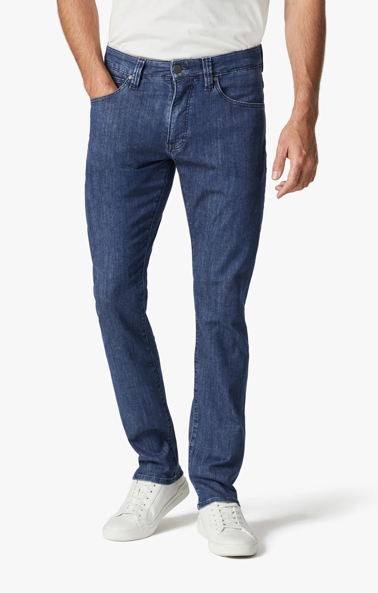 34 HERITAGE Courage Straight Leg Jeans In Mid Kona