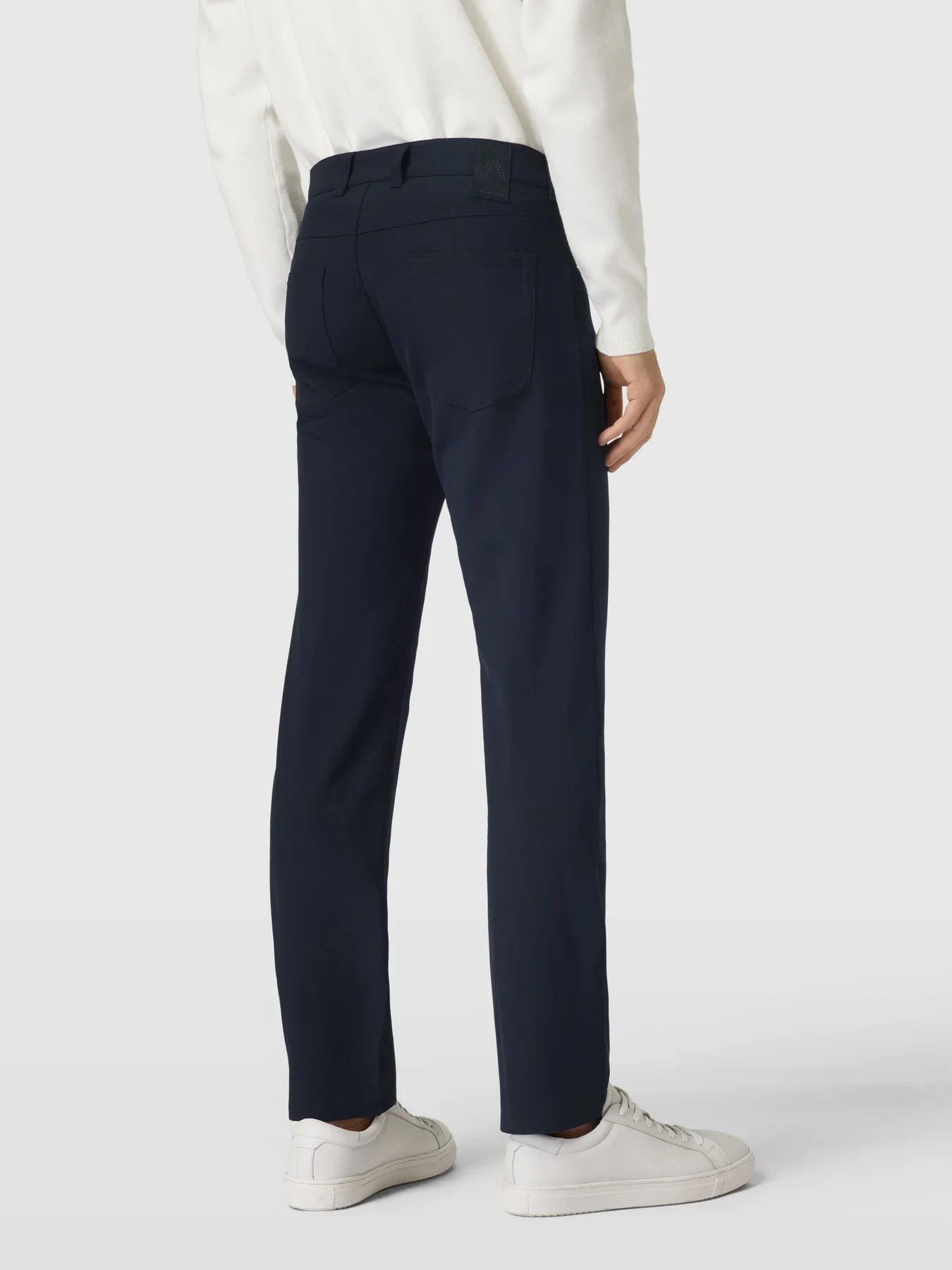 Alberto-PANTS | PIPE CERAMICA NAVY 5 POCKET DRESS PANTS