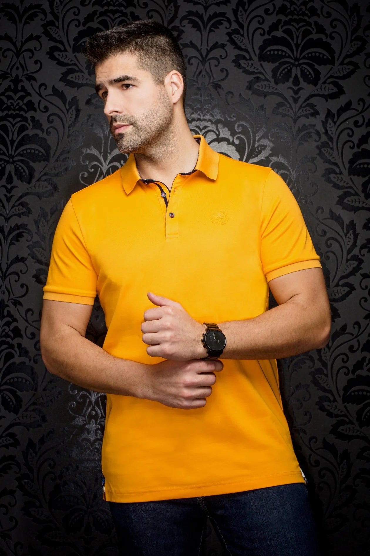 AU Noir-Polo | Eagle Tangerine