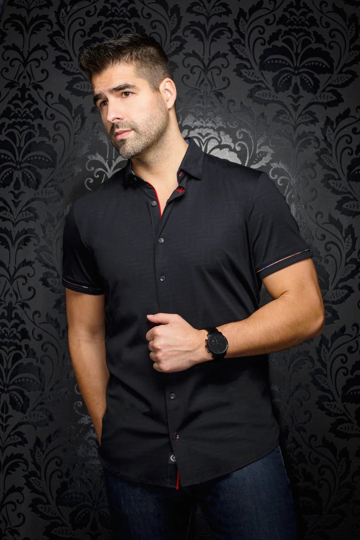 AU Noir  SHIRT SS| DIVENERS black