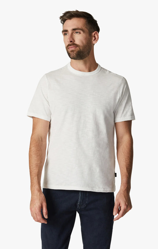 34 HERITAGE. T-Shirt Slub Crew Neck White