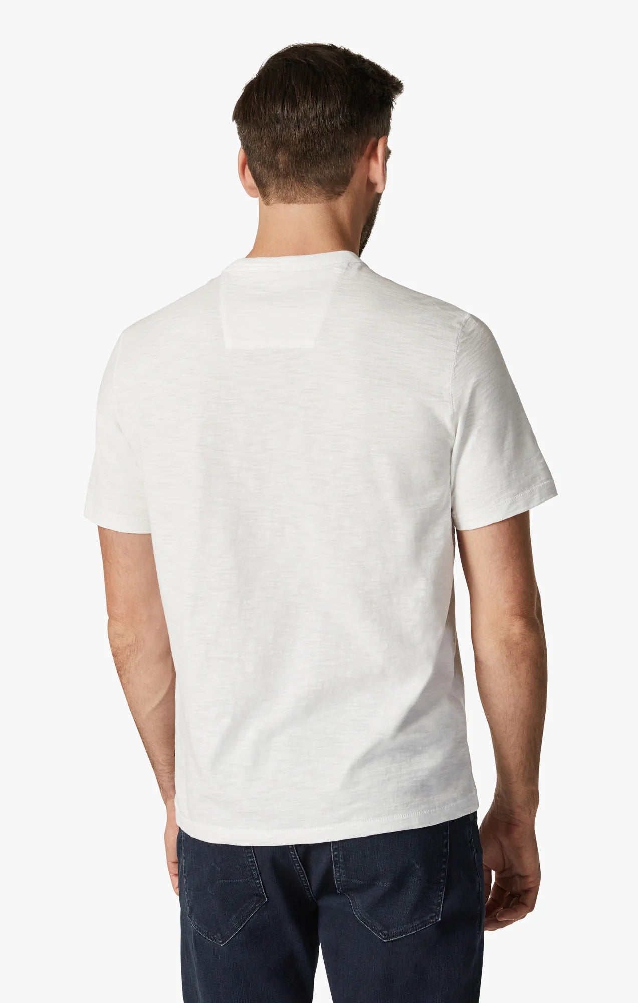 34 HERITAGE. T-Shirt Slub Crew Neck White