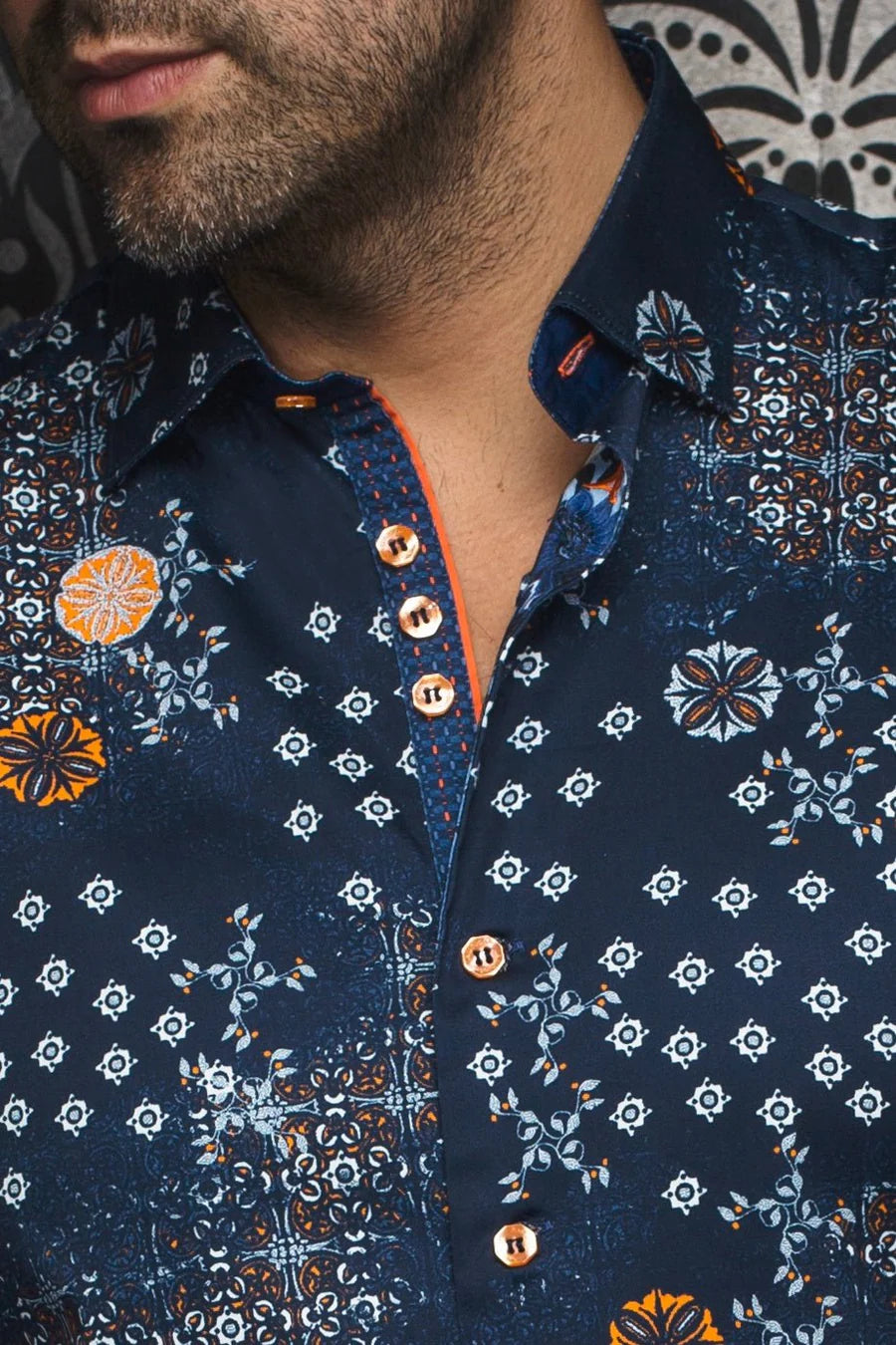 AU Noir-SHIRT | FLORIANI Navy Orange