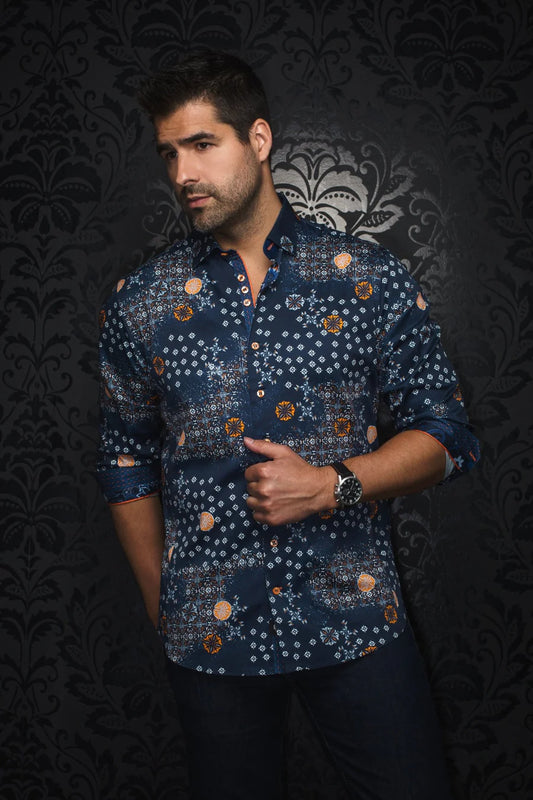 AU Noir-SHIRT | FLORIANI Navy Orange