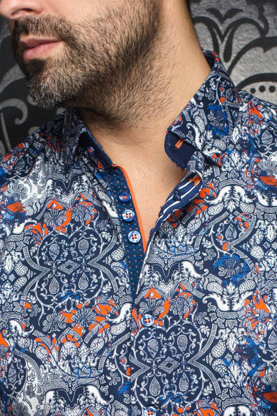 AU Noir Shirt | Murato Navy Orange