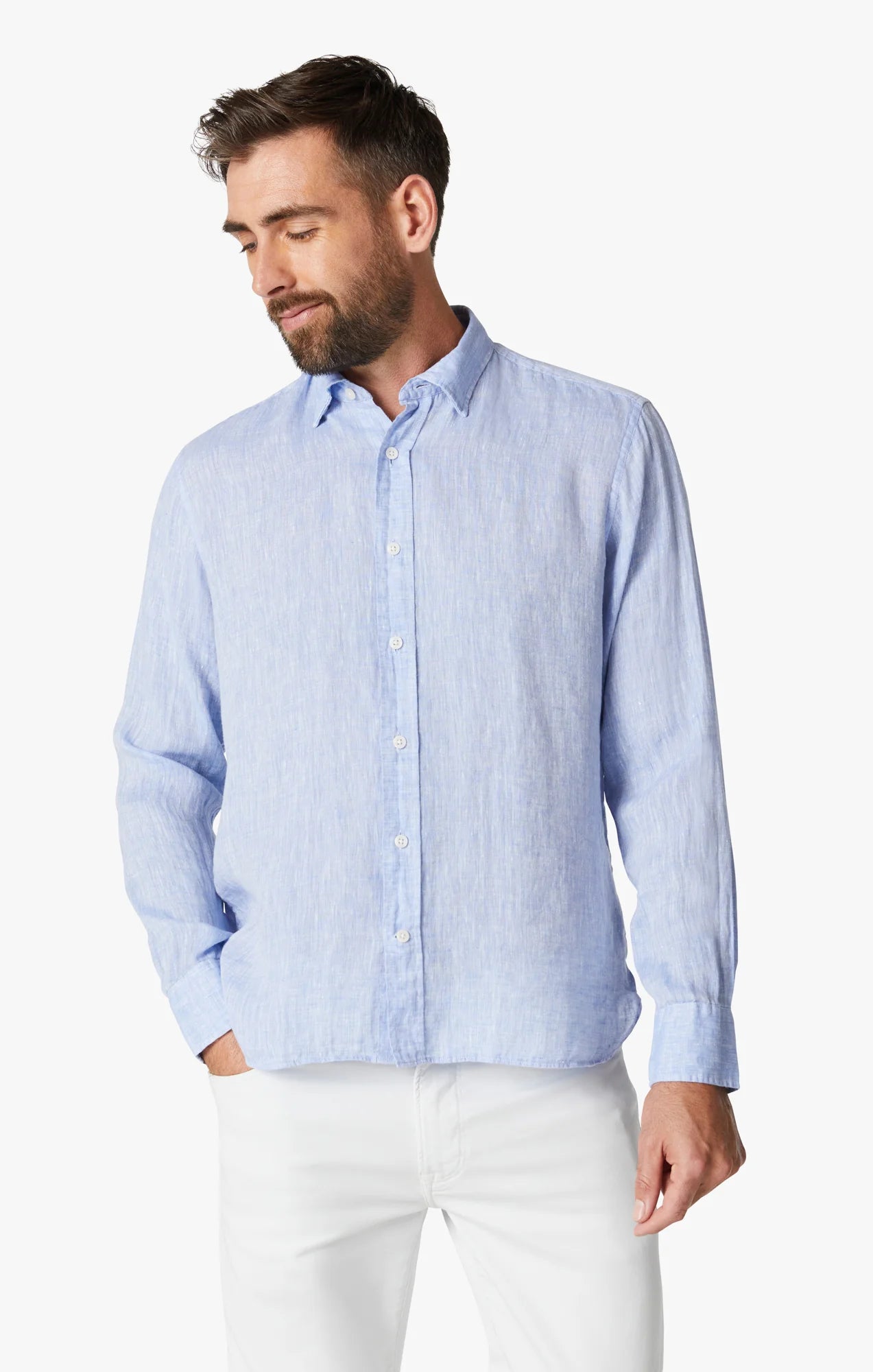 34 HERITAGE. Shirt |Linen Chambray in Hawaiian Ocean