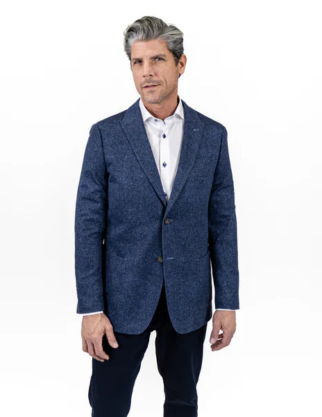 7 DOWNIE ST. GERRARD BLUE KNIT BLAZER