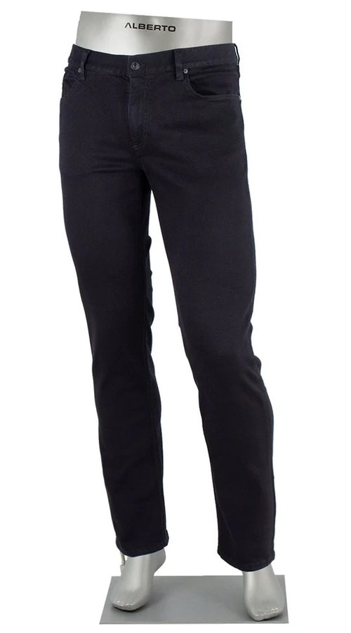 Alberto-PANTS | PIPE DENIM SUPER STRETCH DUAL FX BLACK