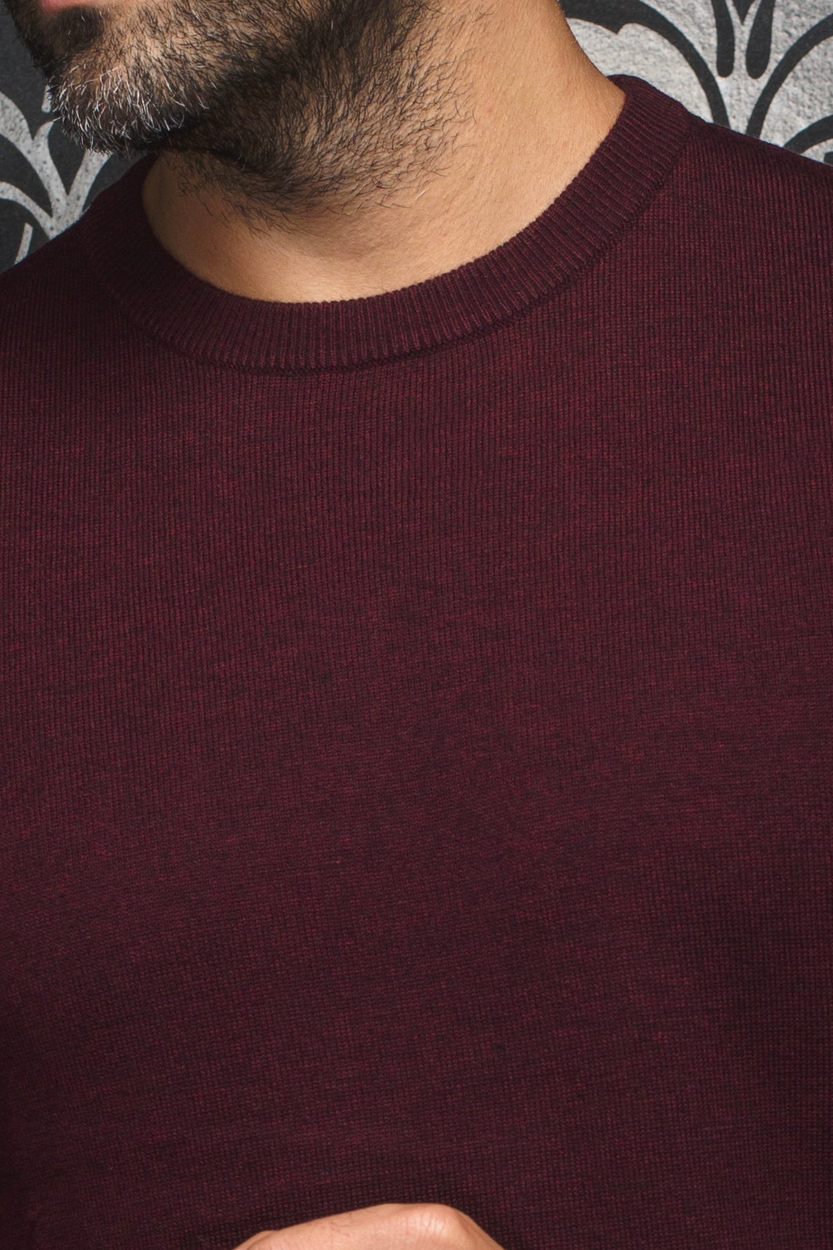 AU Noir-MERINO WOOL SWEATER |  MARINI, burgundy