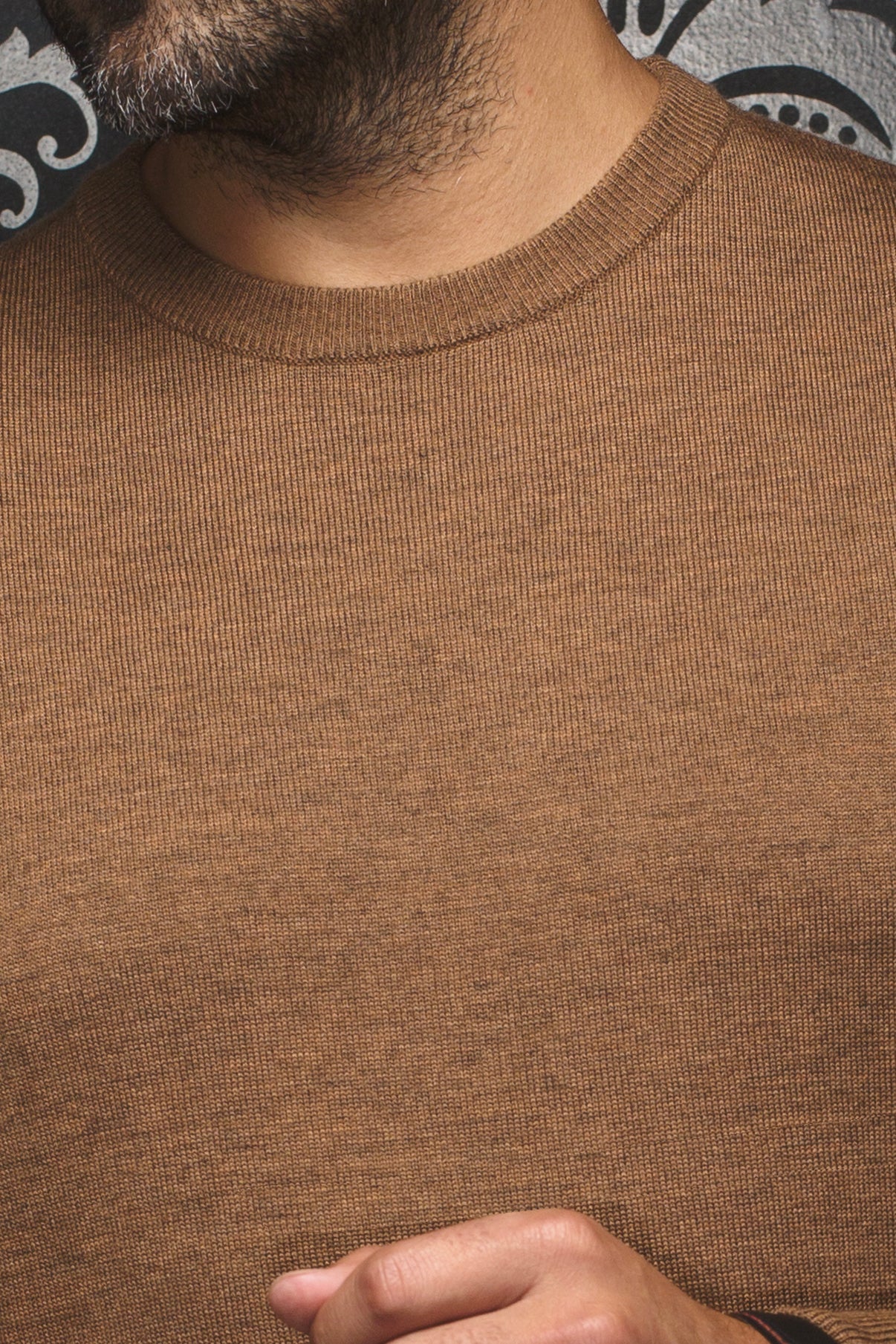 AU Noir-MERINO WOOL SWEATER |  MARINI, camel