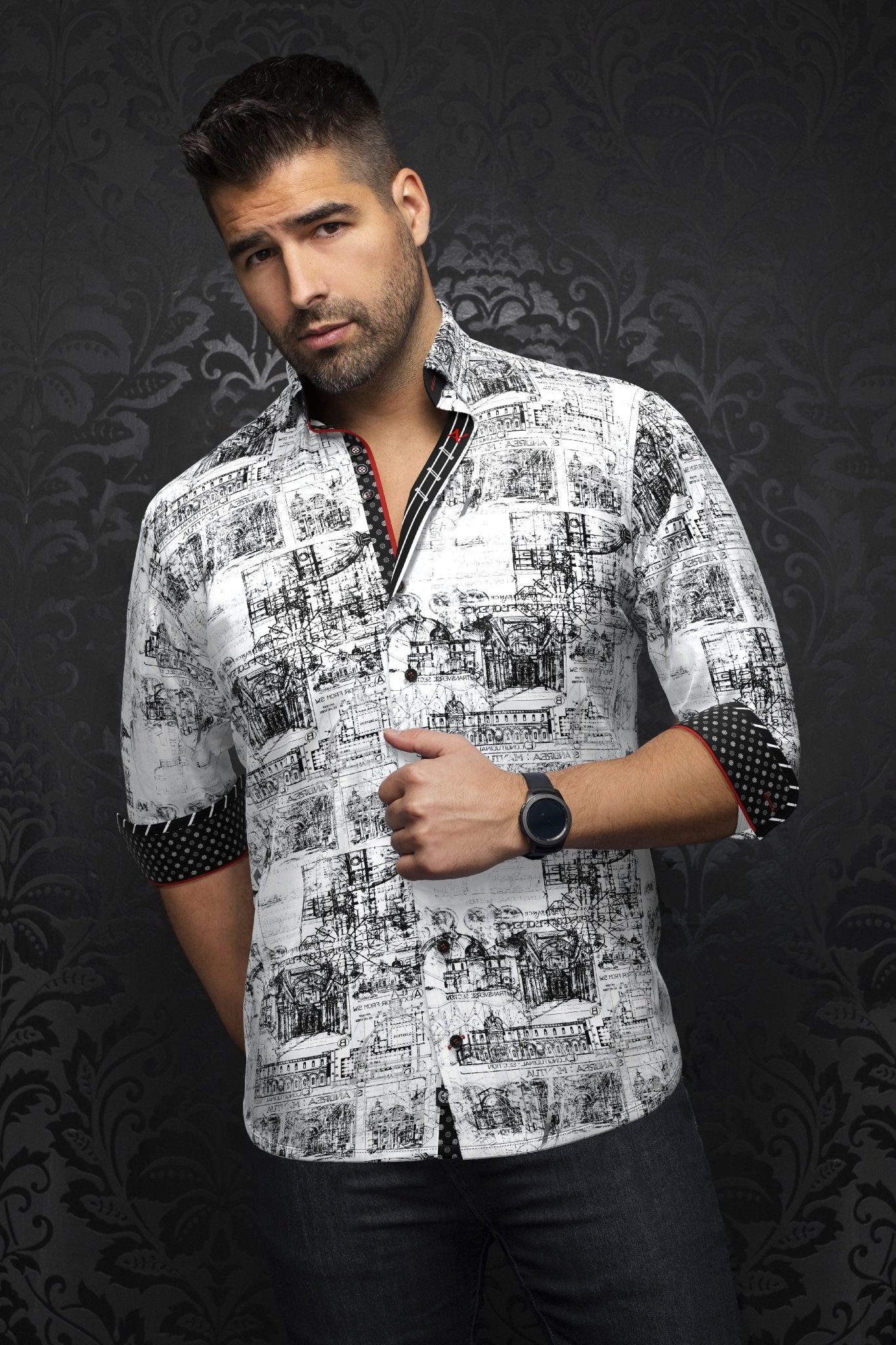 CHEMISE | FLORENSIO, White Black - AU NOIR