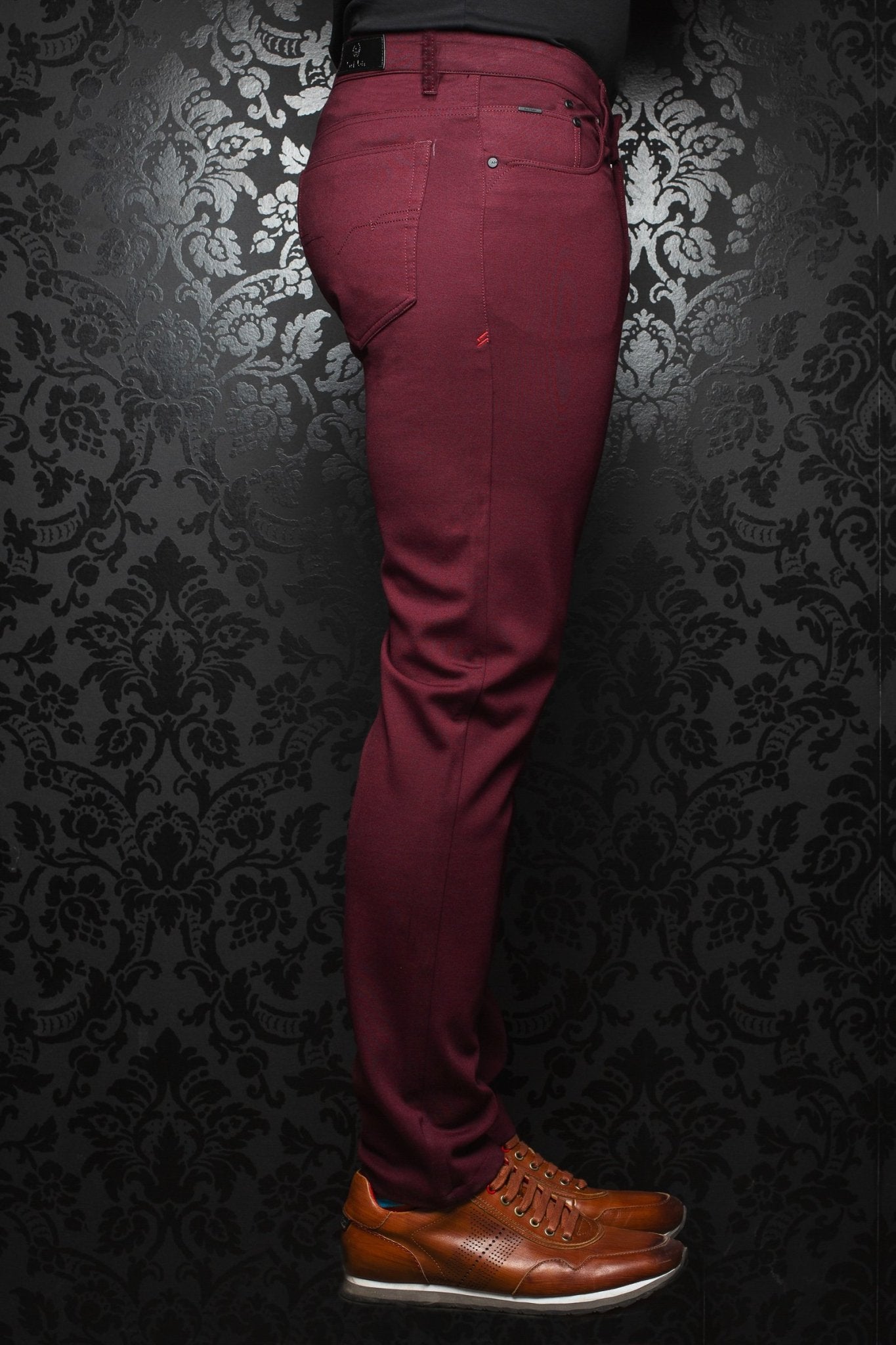 Dressy Stretch Pant - Winchester Wine - AUNOIR