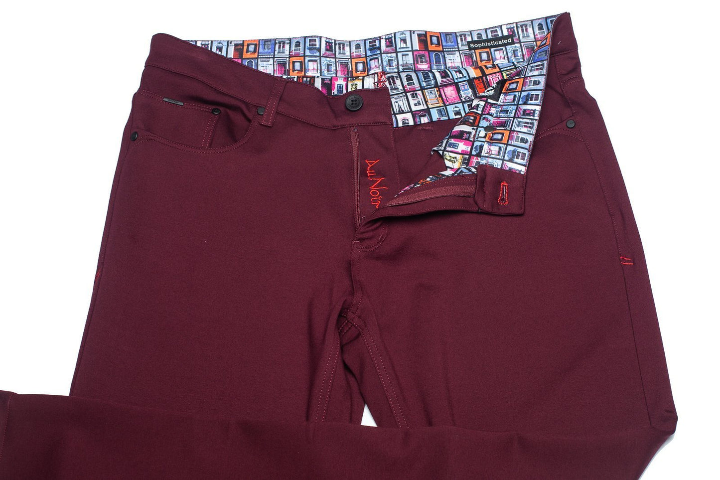 Dressy Stretch Pant - Winchester Wine - AUNOIR