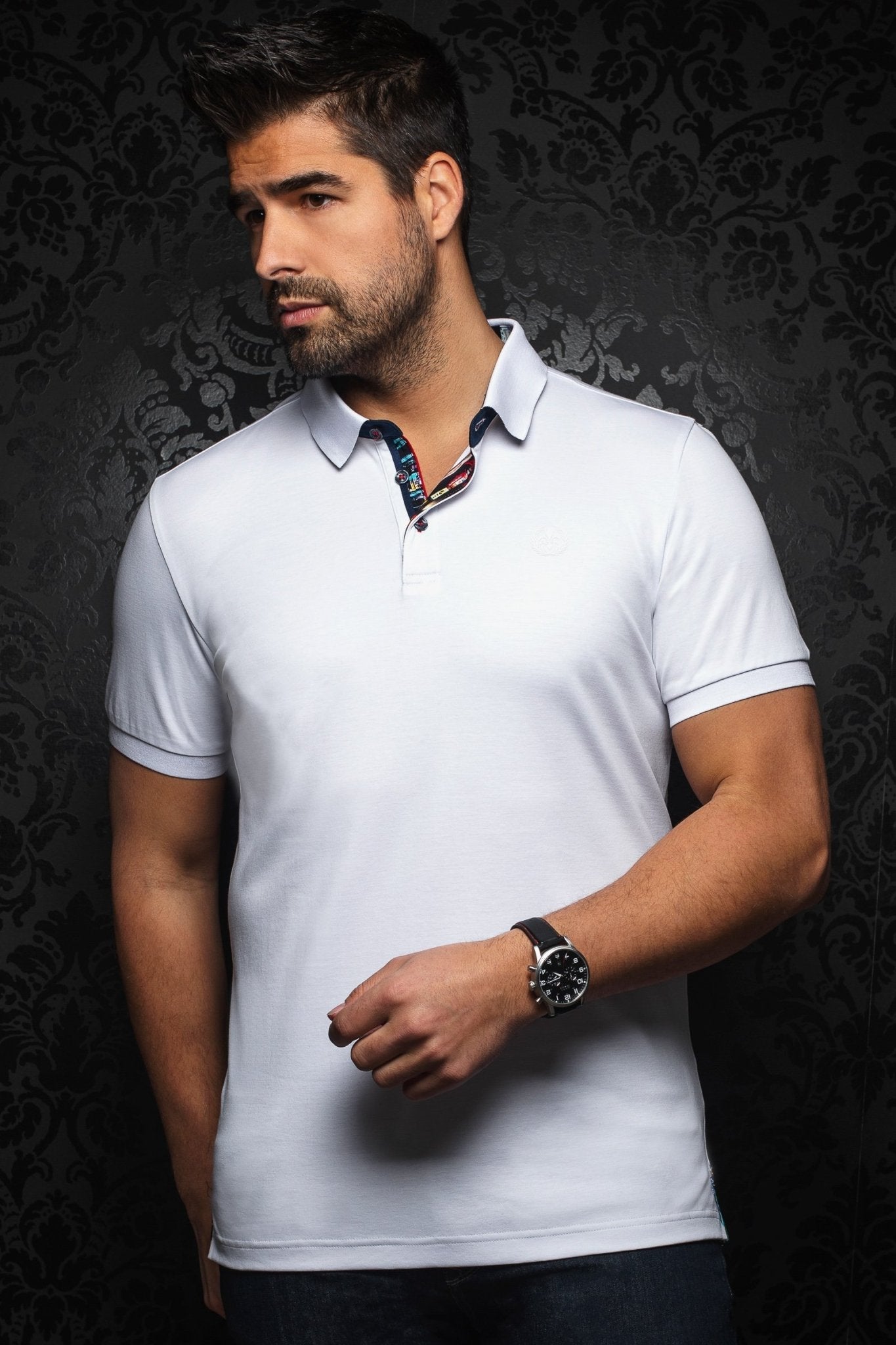 Short-Sleeve Polo | Eagle White - AU NOIR